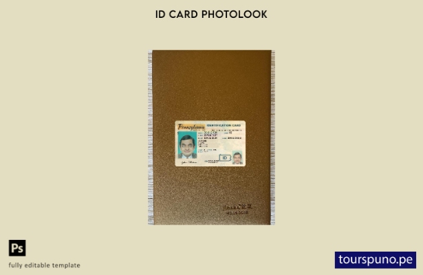 listo para imprimir plantilla frontal de aspecto fotográfico de tarjeta de id 44